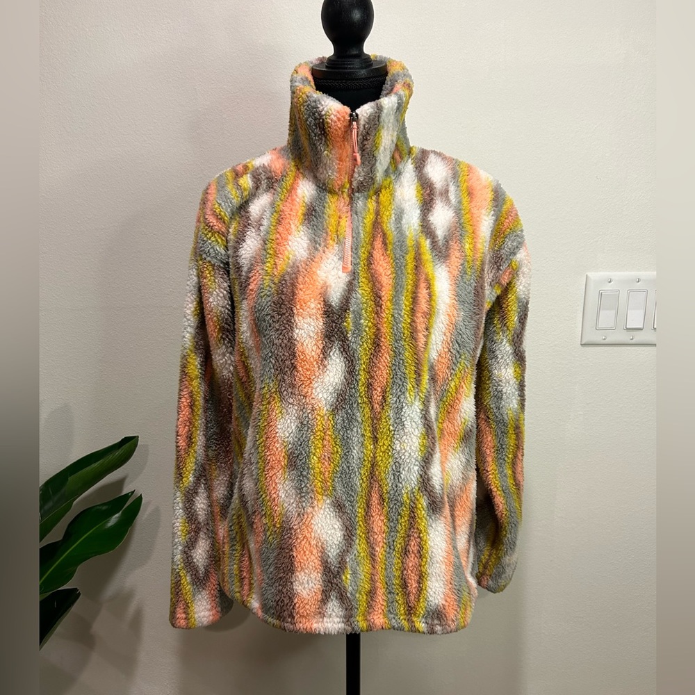 Eddie Bauer multicolor fuzzy sweater